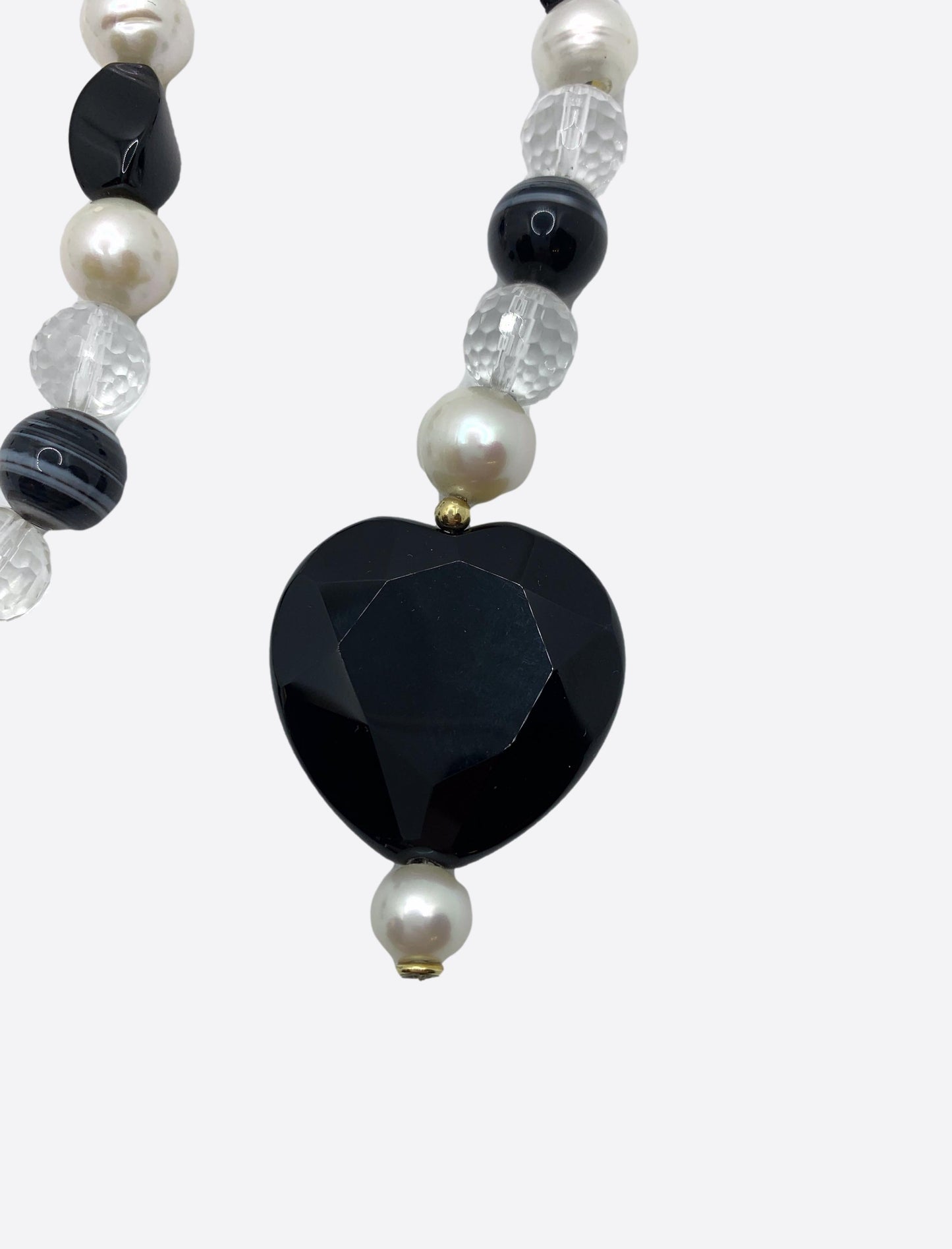 Collana regolabile con pendente Cuore in Onice